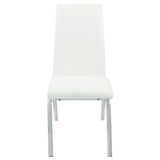 Bishop Upholstered Side Chairs White and Chrome (Set of 2)