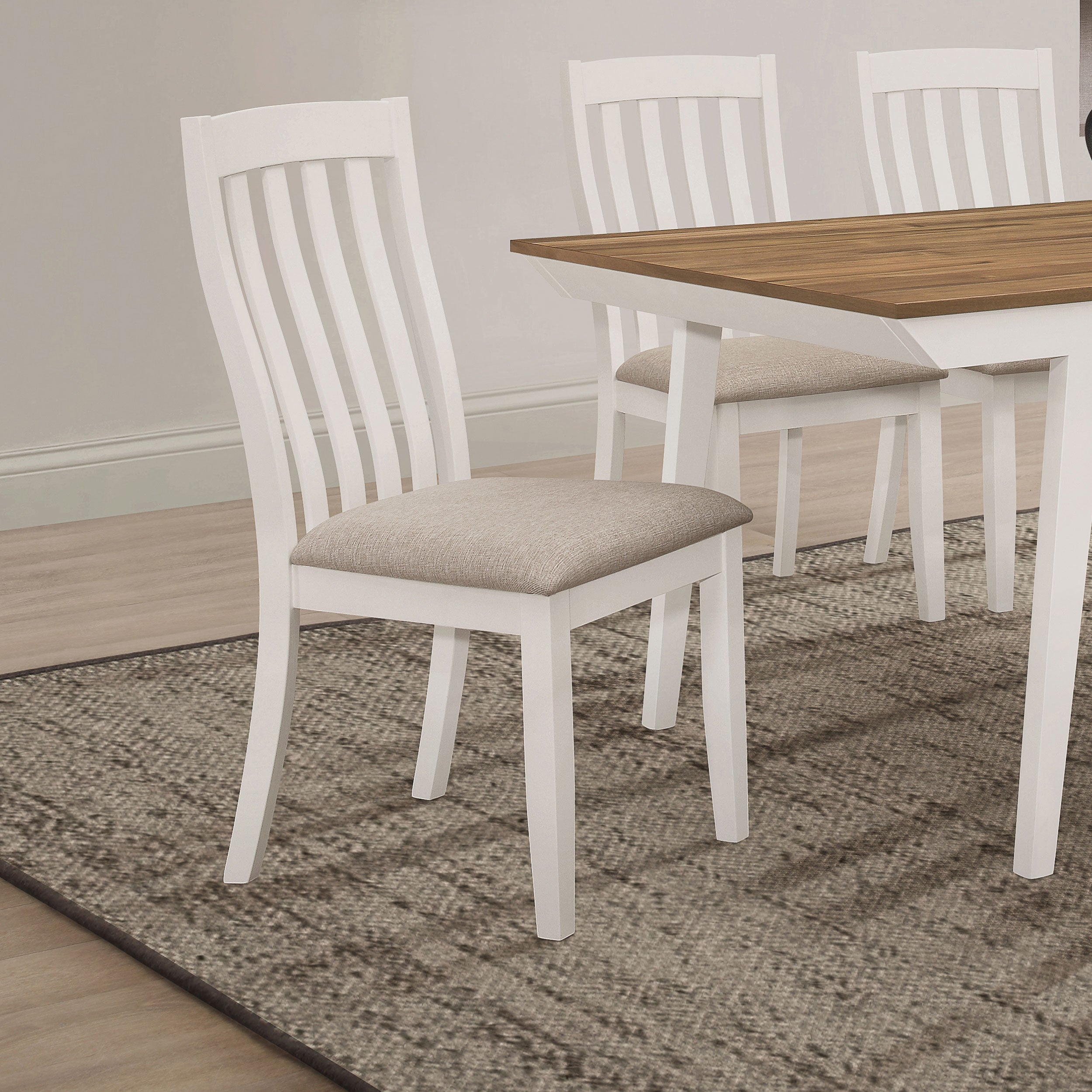 Nogales Vertical Slat Back Dining Side Chair Off White (Set of 2)