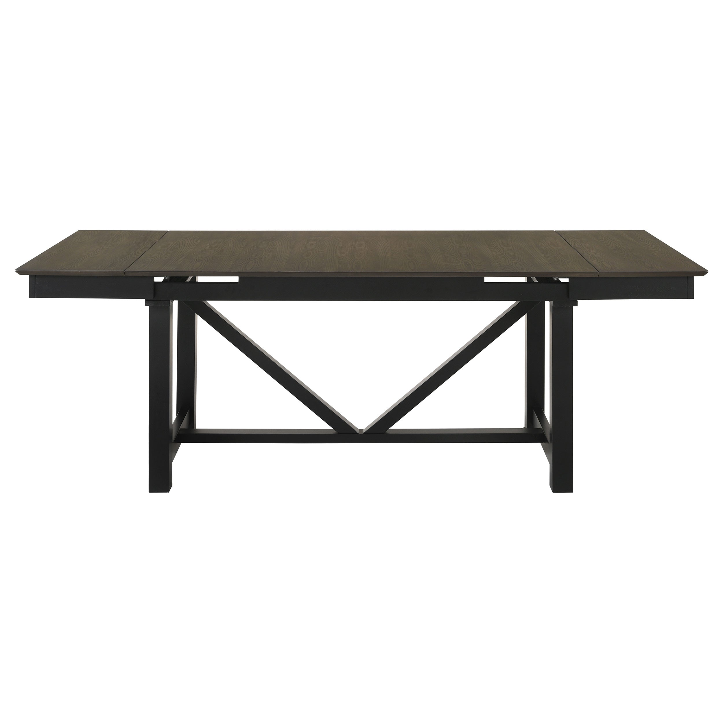 Malia  Rectangular Dining Table Set with Refractory Extension Leaf Beige and Black