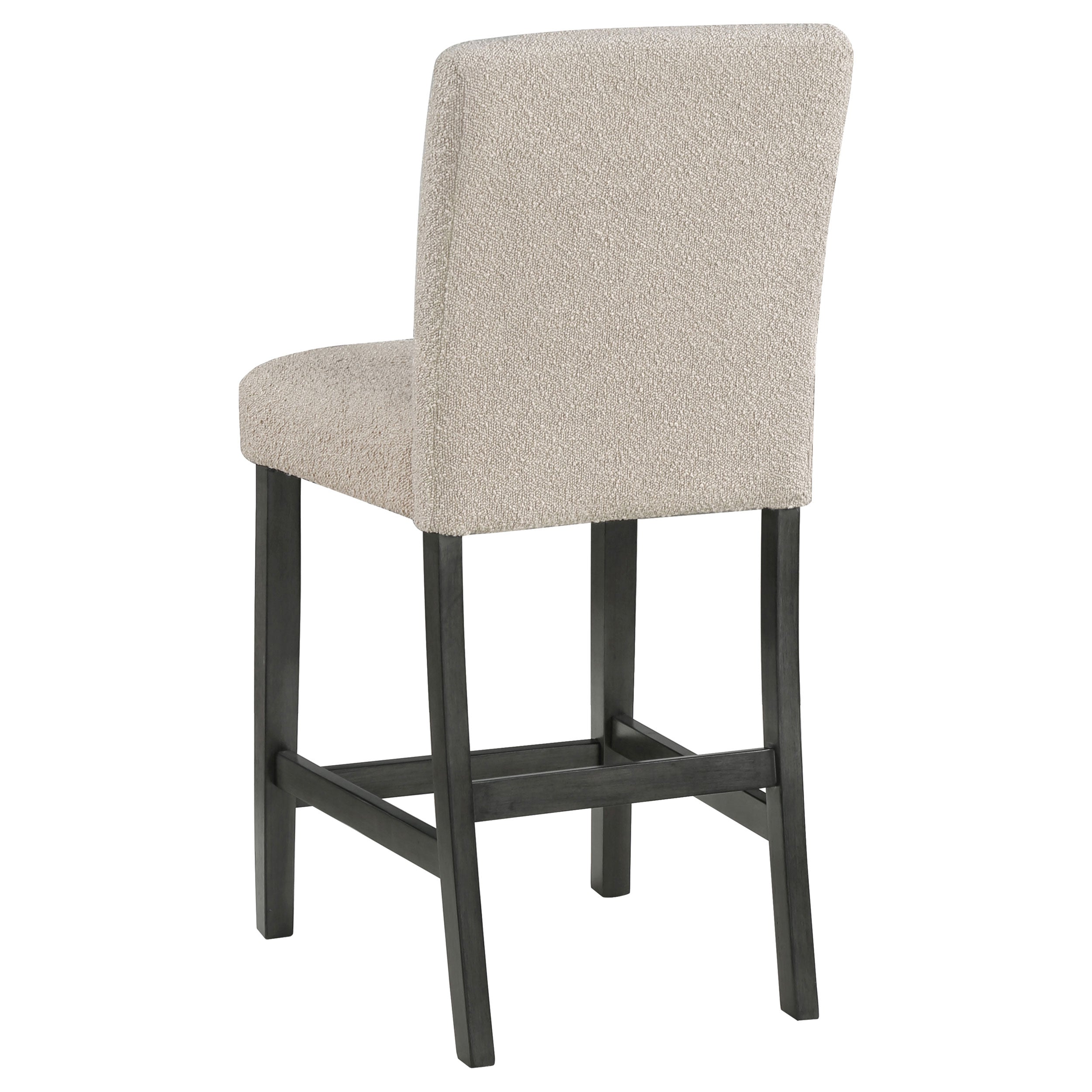 Alba Boucle Upholstered Counter Height Dining Chair White and Charcoal Grey (Set of 2)