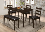 Guillen  Dining Set with Bench Cappuccino and Dark Brown