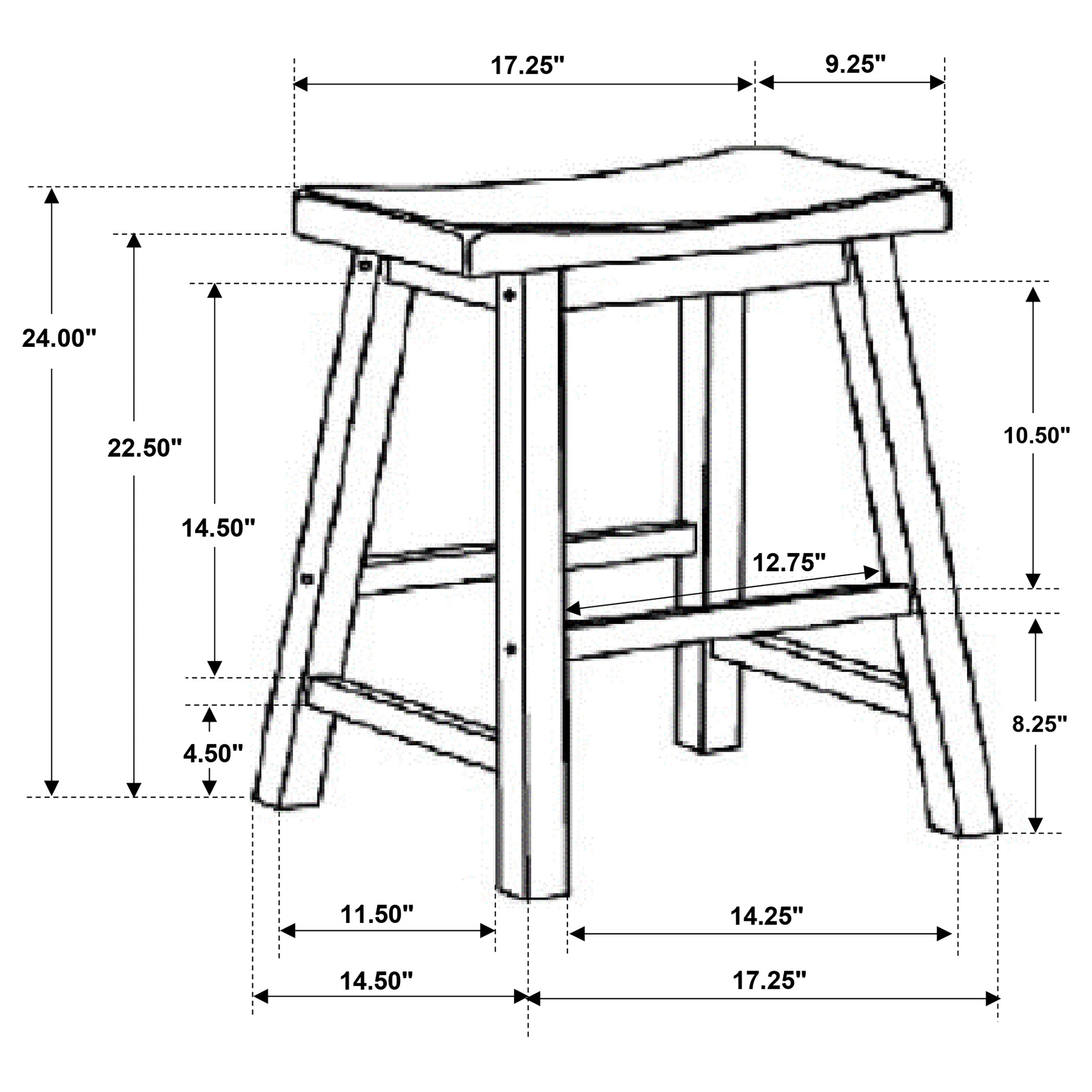 Durant Wooden Bar Stools Chestnut (Set of 2)