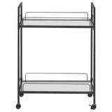 Curltis Serving Cart with Glass Shelves Clear and Black