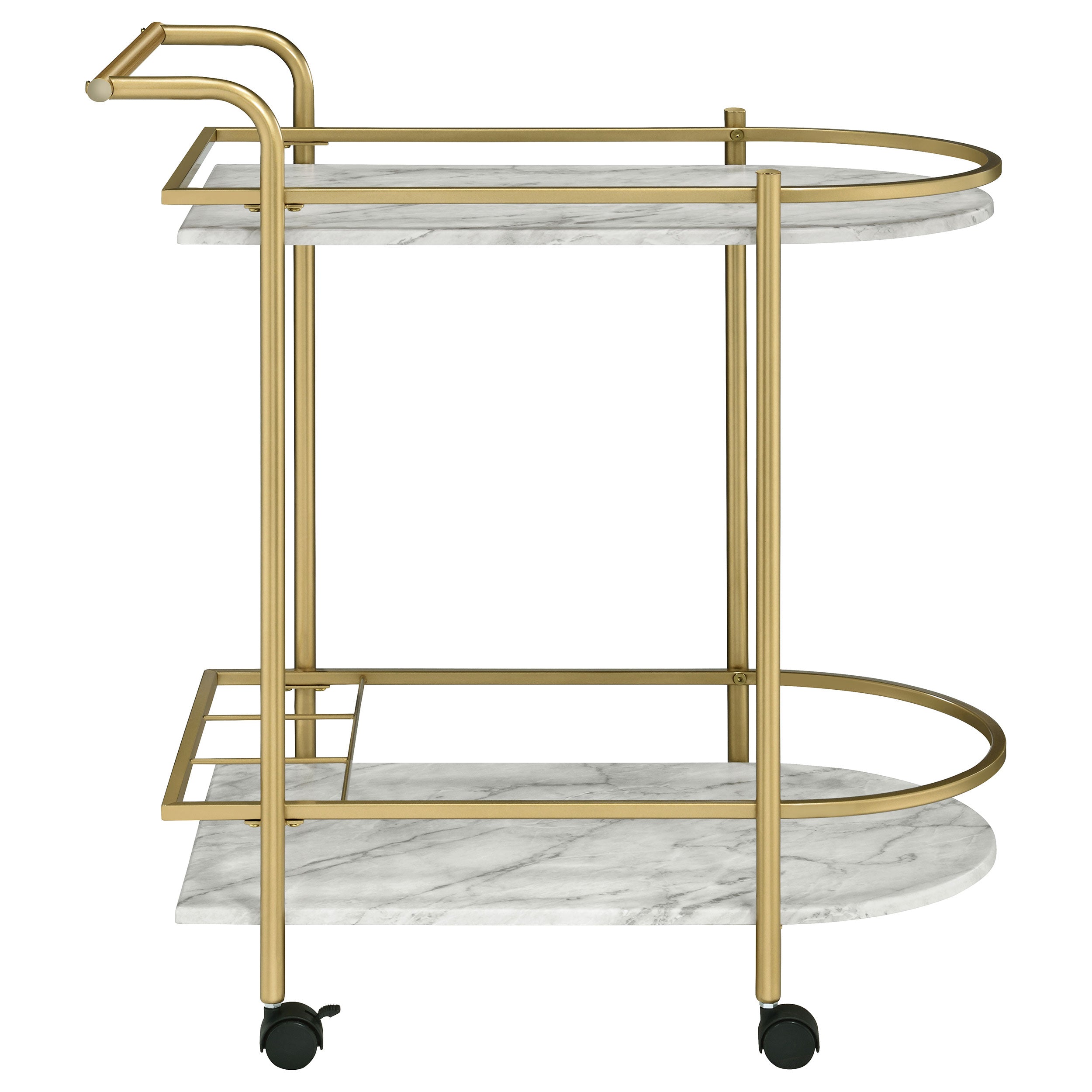 Desiree 2-tier Bar Cart with Casters Black