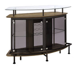 Gideon Crescent Shaped Glass Top Bar Unit with Drawer