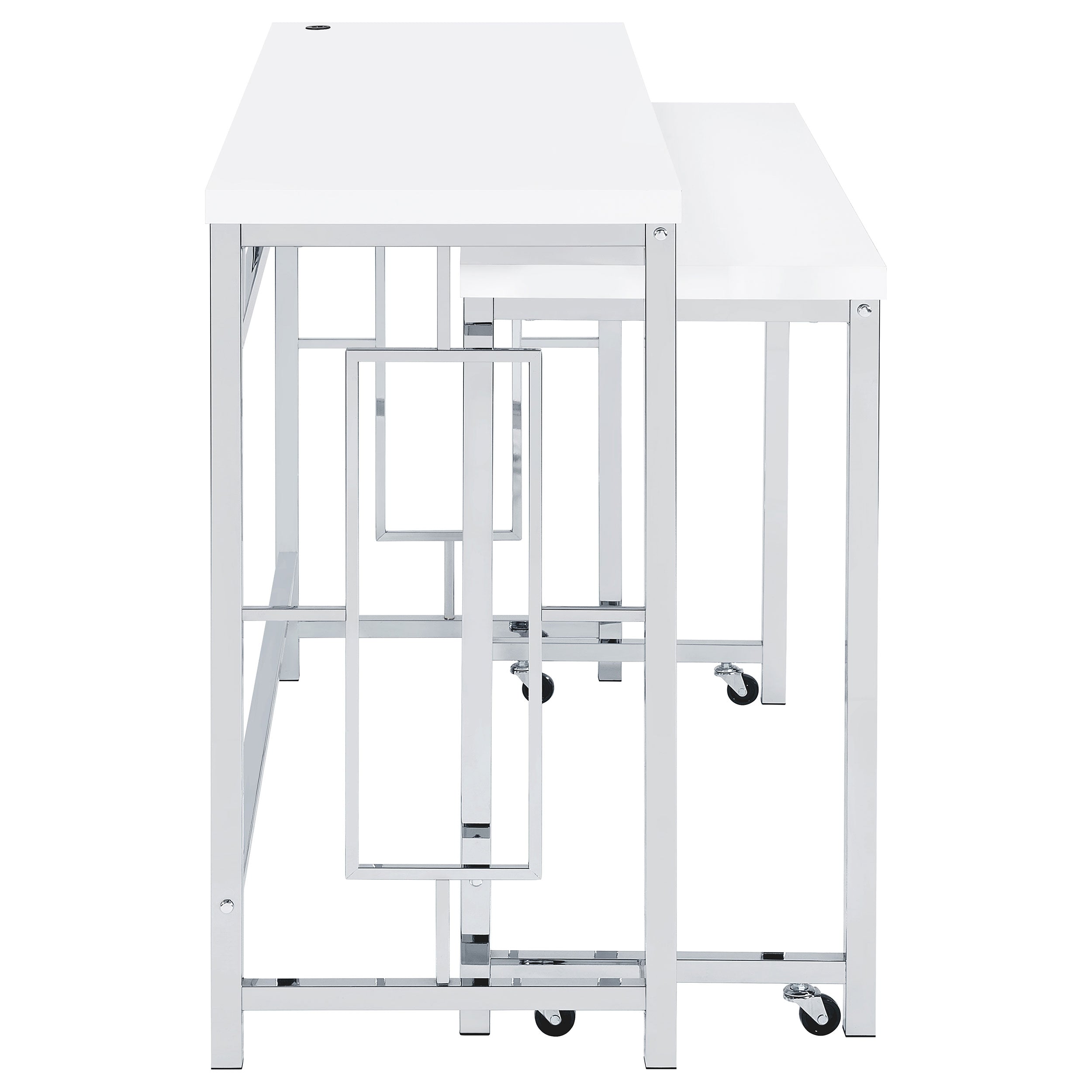 Jackson  Multipurpose Counter Height Table Set White and Chrome