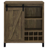 Arlington Bar Cabinet with Sliding Door Rustic Oak