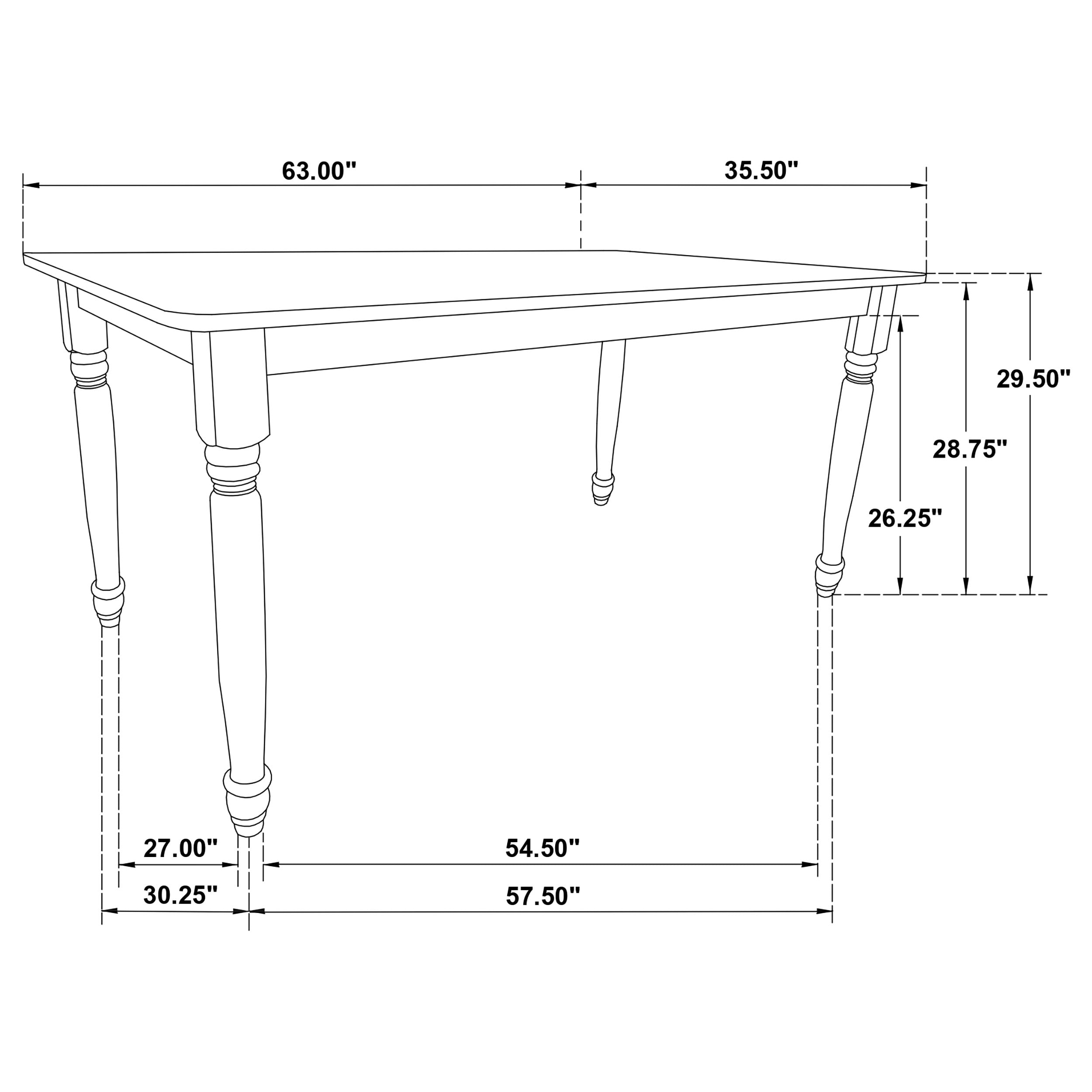 Hollyoak  Rectangular Dining Set Walnut and Black