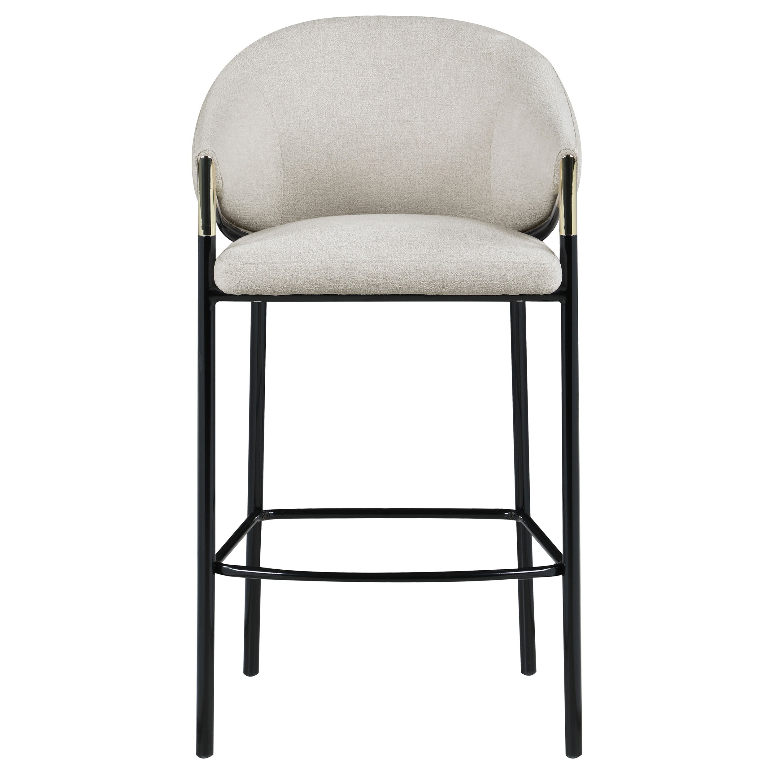 Chadwick Sloped Arm Bar Stools Beige and Glossy Black (Set of 2)