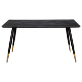 Zetta Rectangular Dining Table Black and Gold