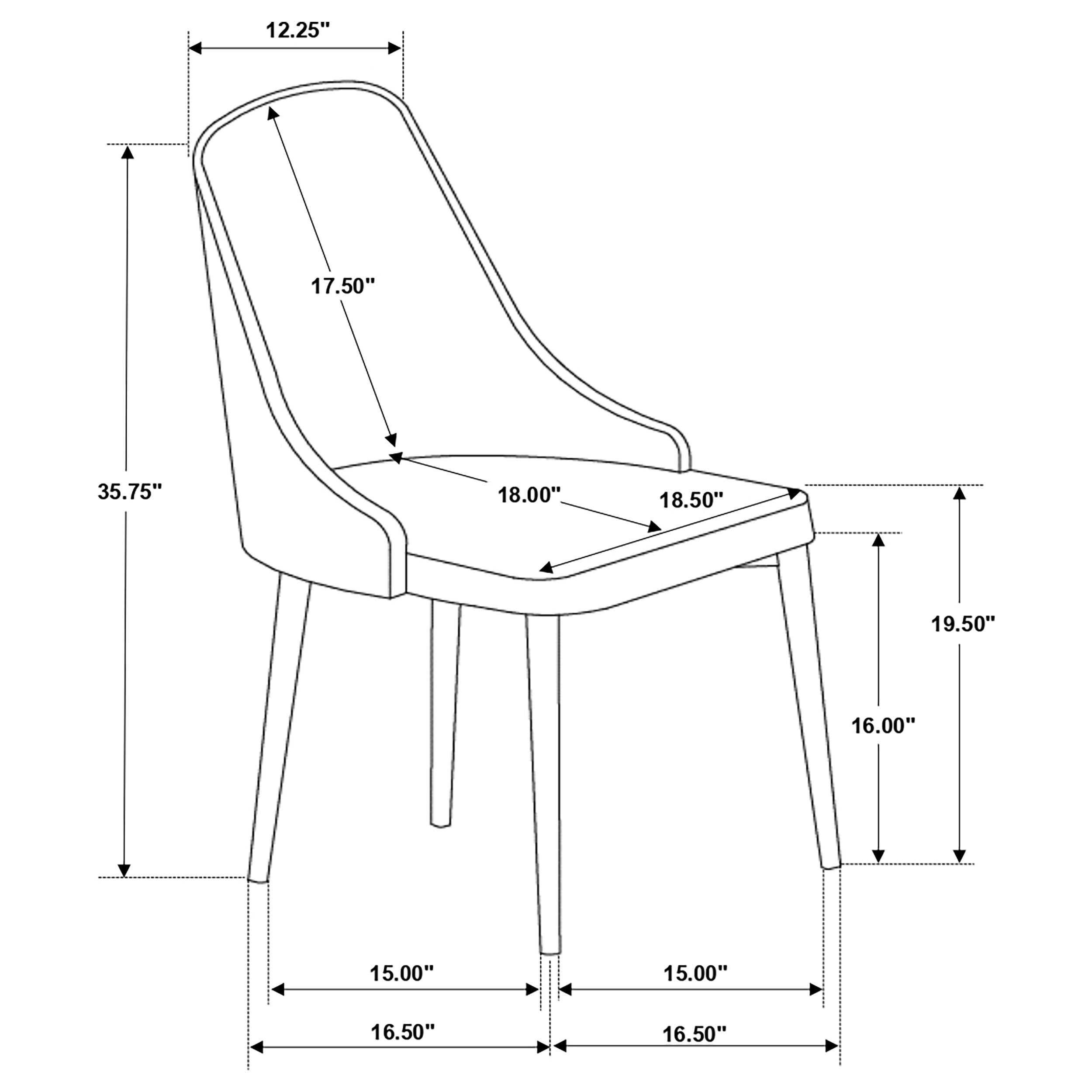 Gabrielle Upholstered Solid Back Dining Side Chair Grey and Black (Set of 2)