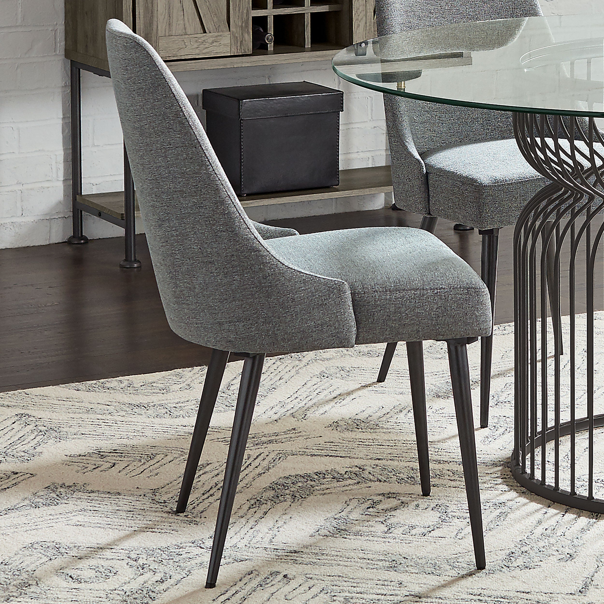 Alan Upholstered Dining Chairs Grey (Set of 2)