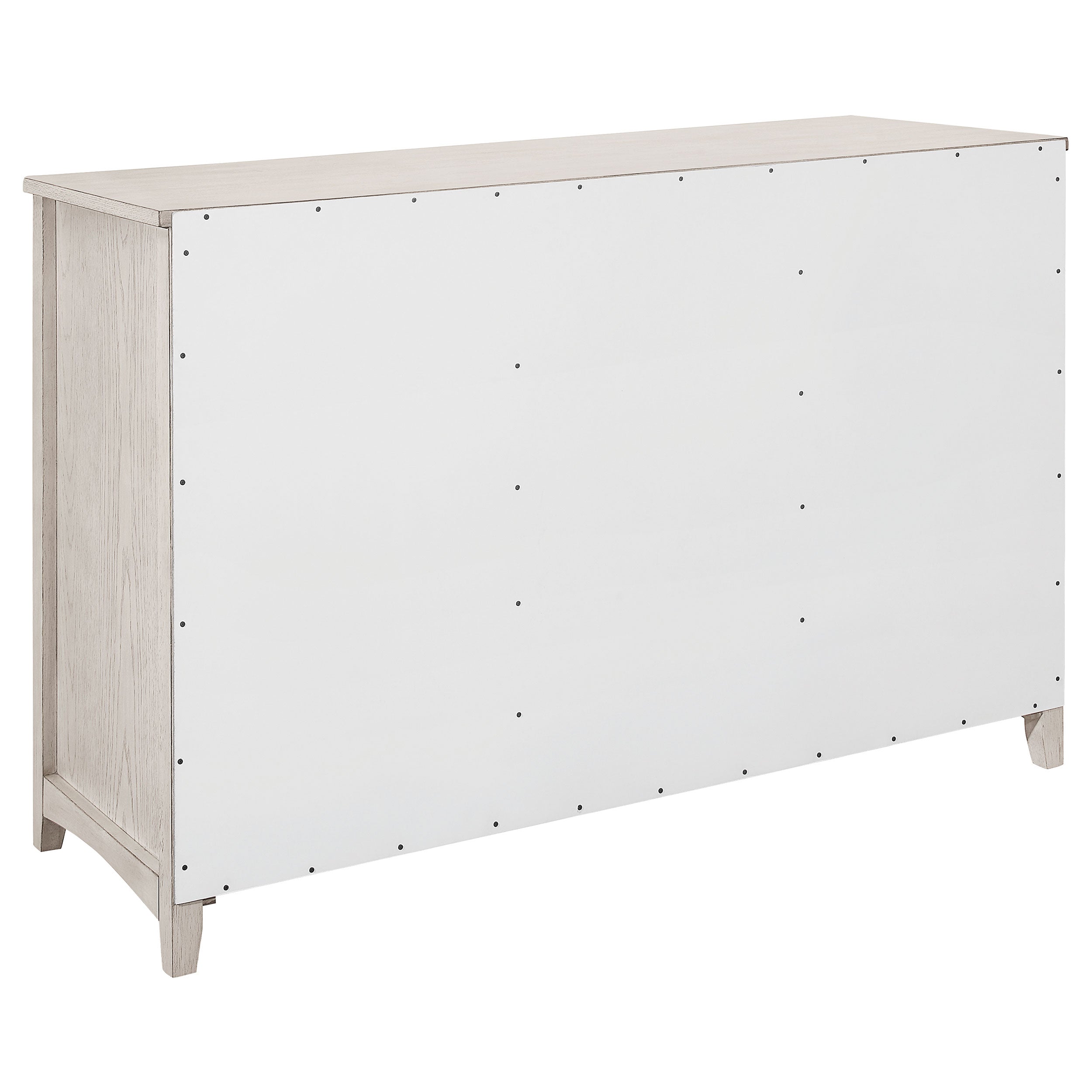 Kirby 3-drawer Rectangular Server with Adjustable Shelves Natural and Rustic Off White