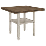 Sarasota  Counter Height Dining Set with Drop Leaf Nutmeg and Rustic Cream