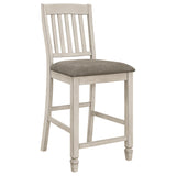 Sarasota Slat Back Counter Height Chairs Grey and Rustic Cream (Set of 2)