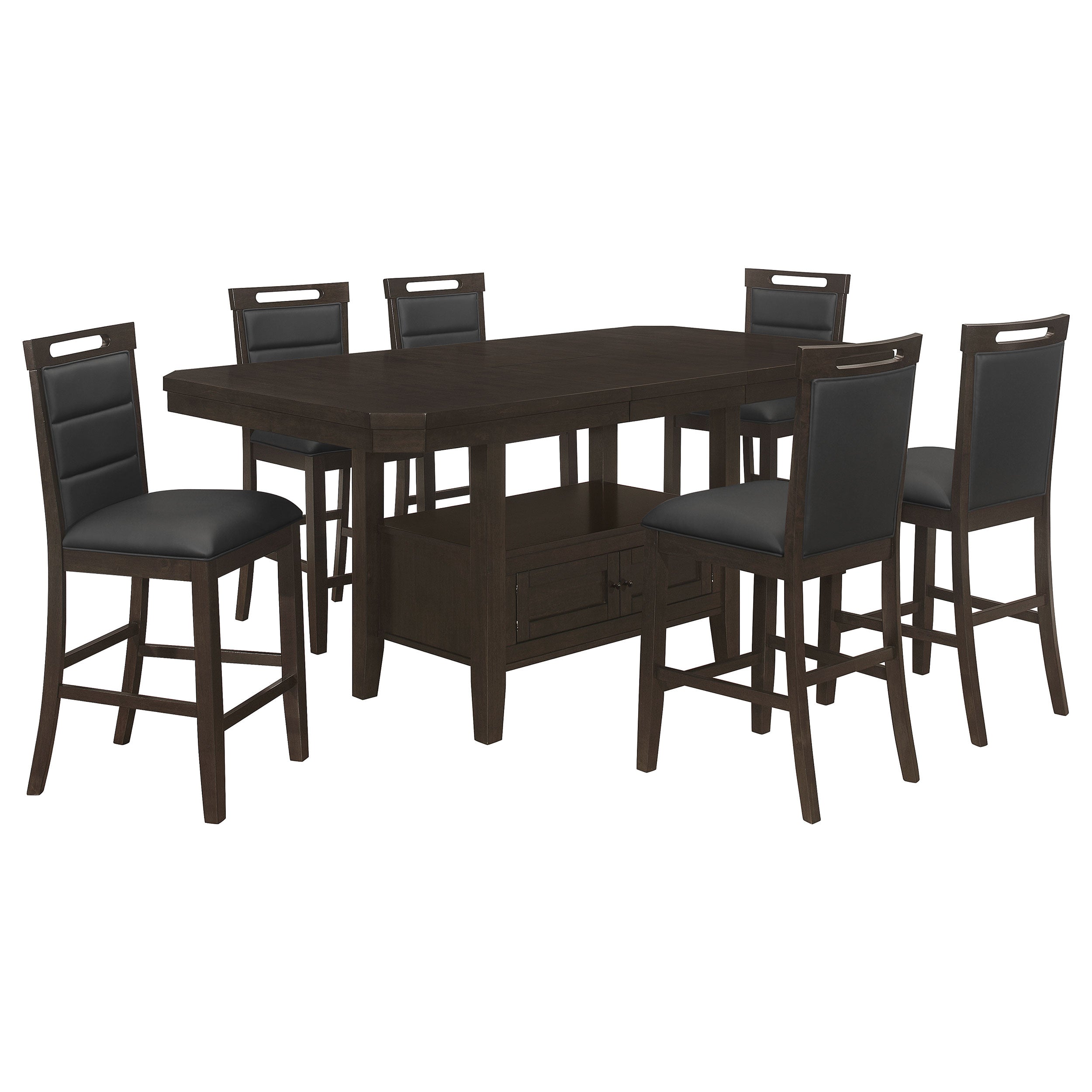 Prentiss  Rectangular Counter Height Dining Set with Butterfly Leaf Cappuccino