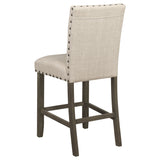 Ralland Upholstered Counter Height Stools with Nailhead Trim Beige (Set of 2)