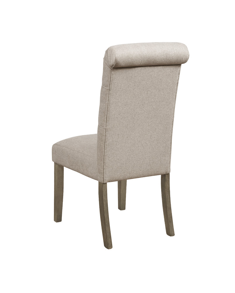 Balboa Tufted Back Side Chairs Rustic Brown and Grey (Set of 2)