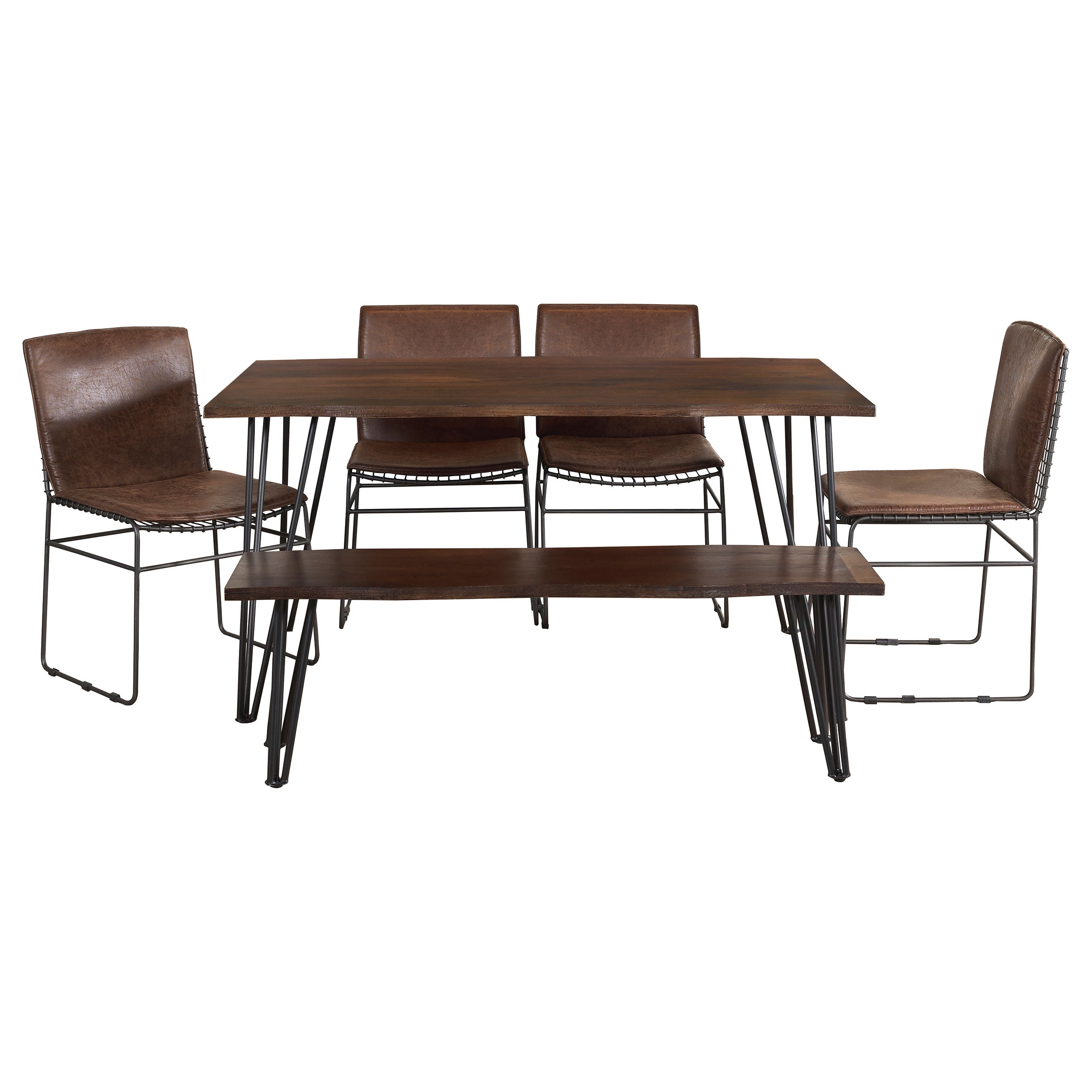 Topeka  Dining Set Mango Cocoa and Gunmetal