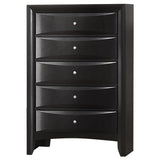 Briana Rectangular 5-drawer Chest Black