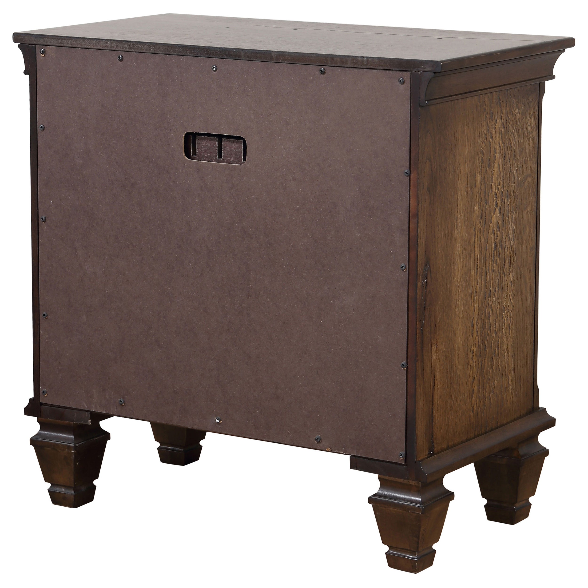 Franco 2-drawer Nightstand with Pull Out Tray Burnished Oak