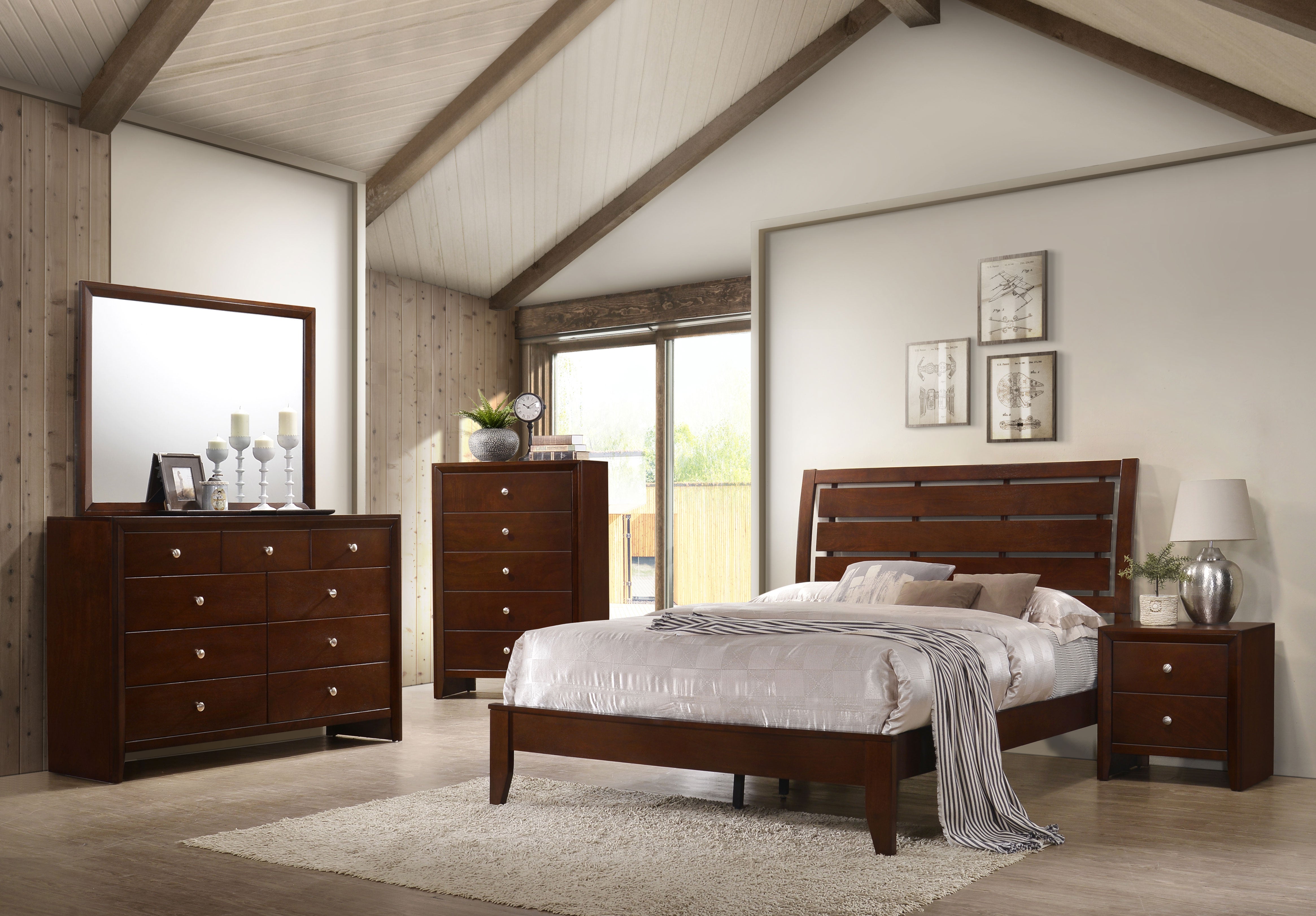 Serenity  Panel Bed Rich Merlot