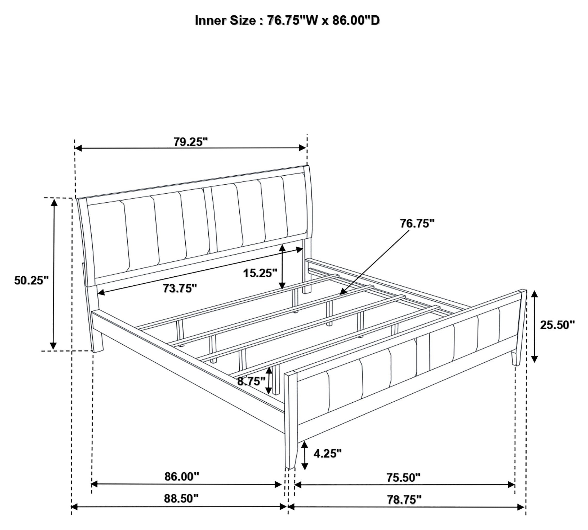 Carlton Bedroom Set with Upholstered Headboard Cappuccino