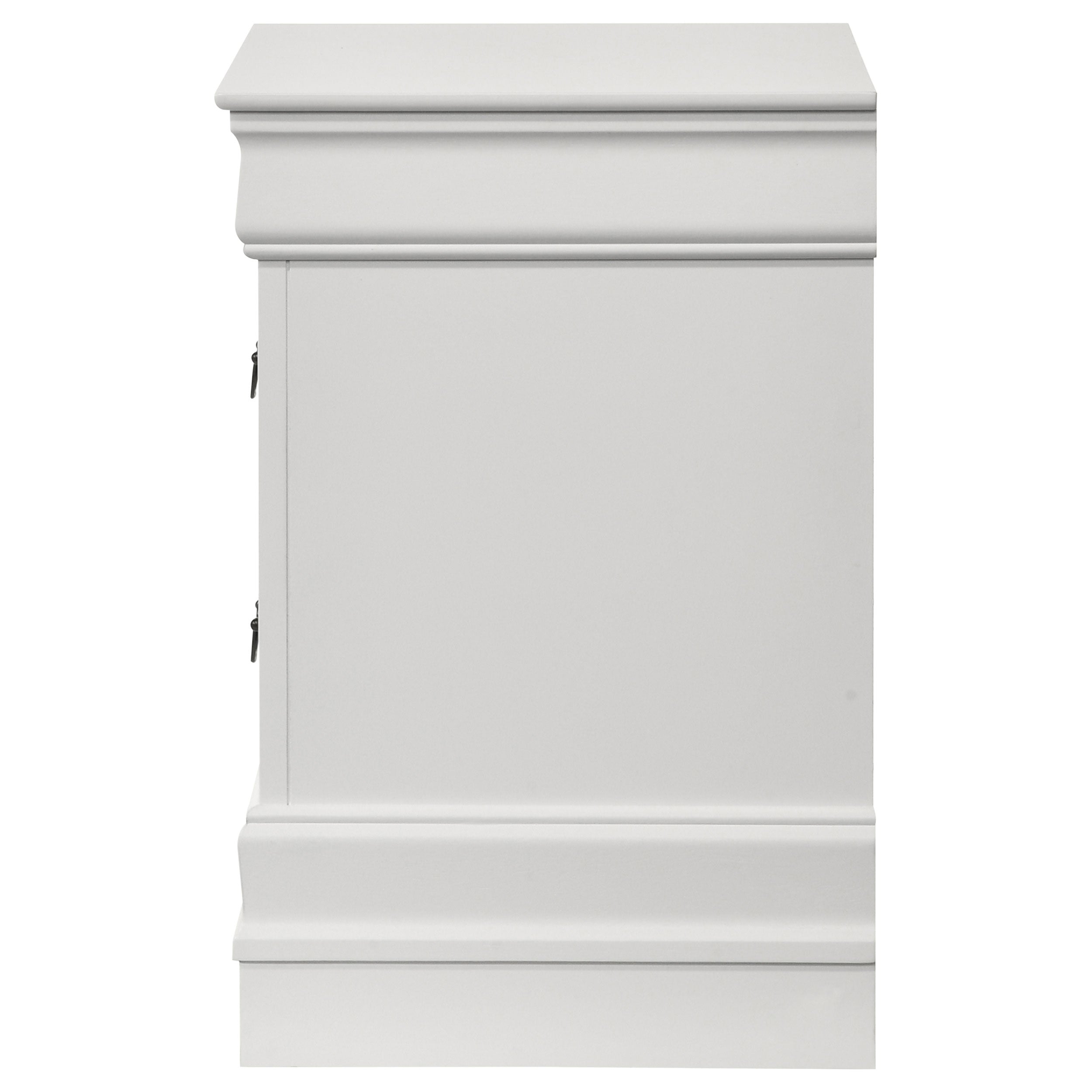 Louis Philippe 2-drawer Nightstand Bedside Table White