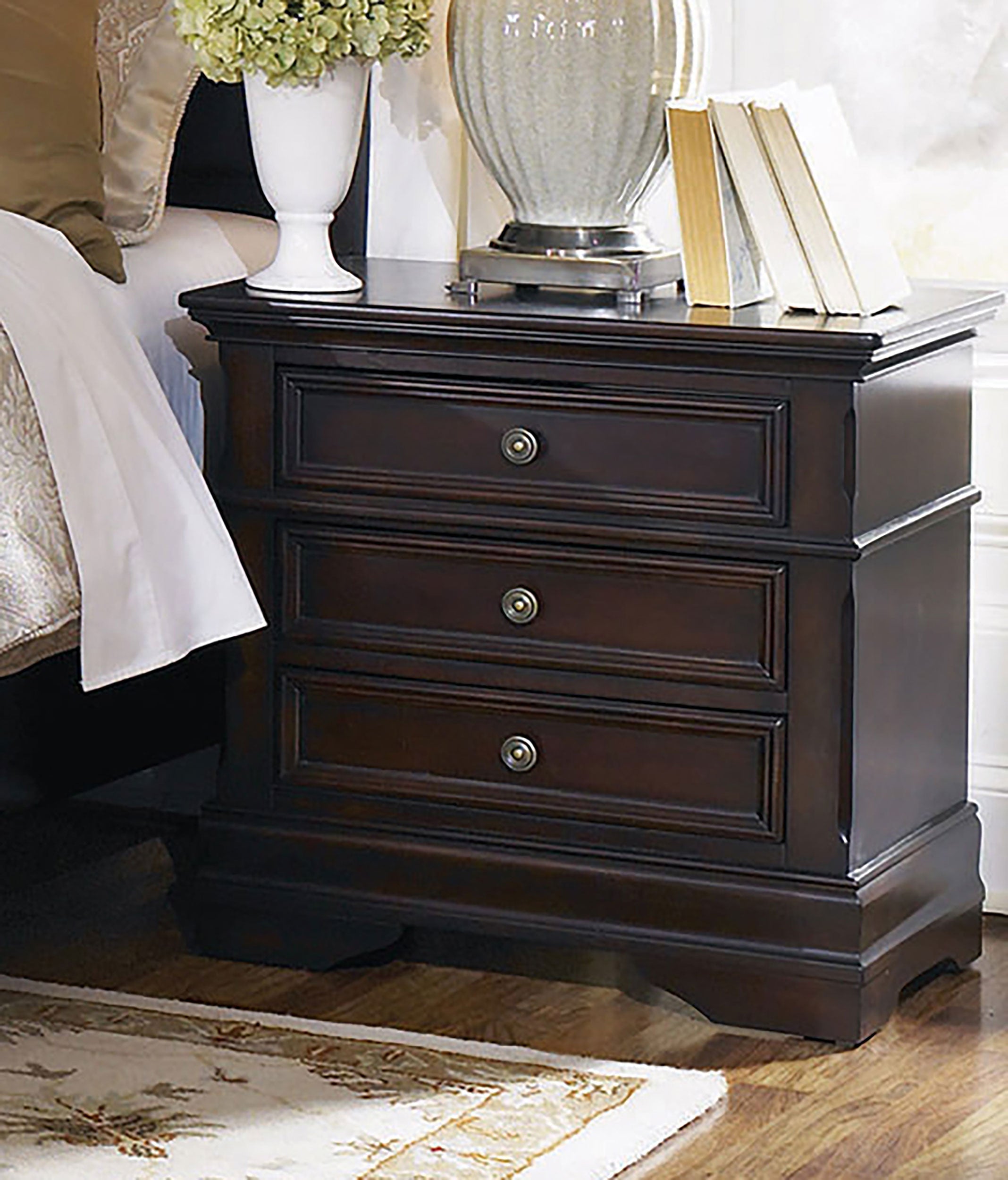 Cambridge 3-drawer Rectangular Nightstand Cappuccino