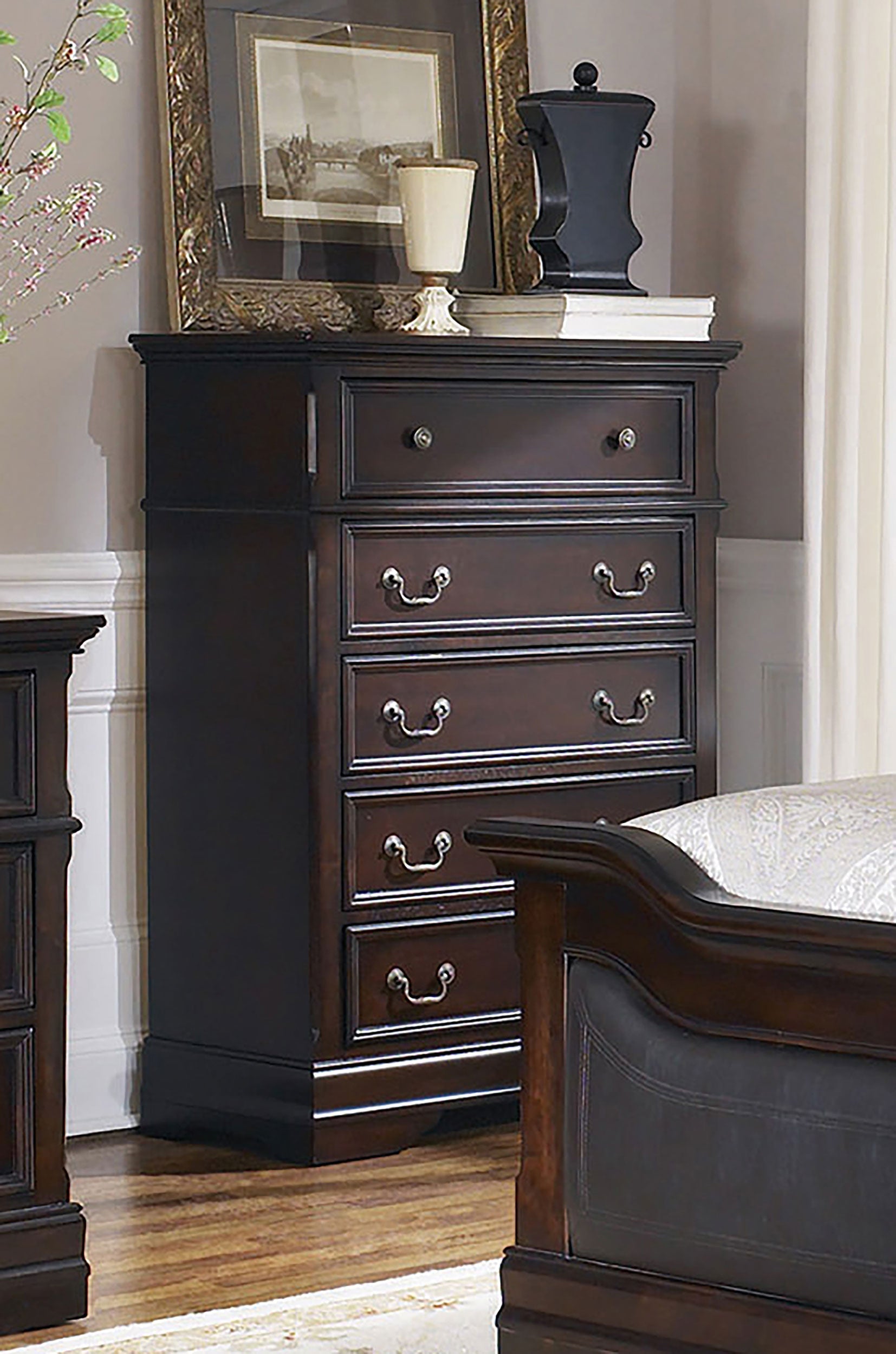 Cambridge 5-drawer Rectangular Chest Cappuccino