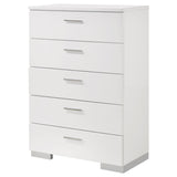 Felicity 5-drawer Chest Glossy White