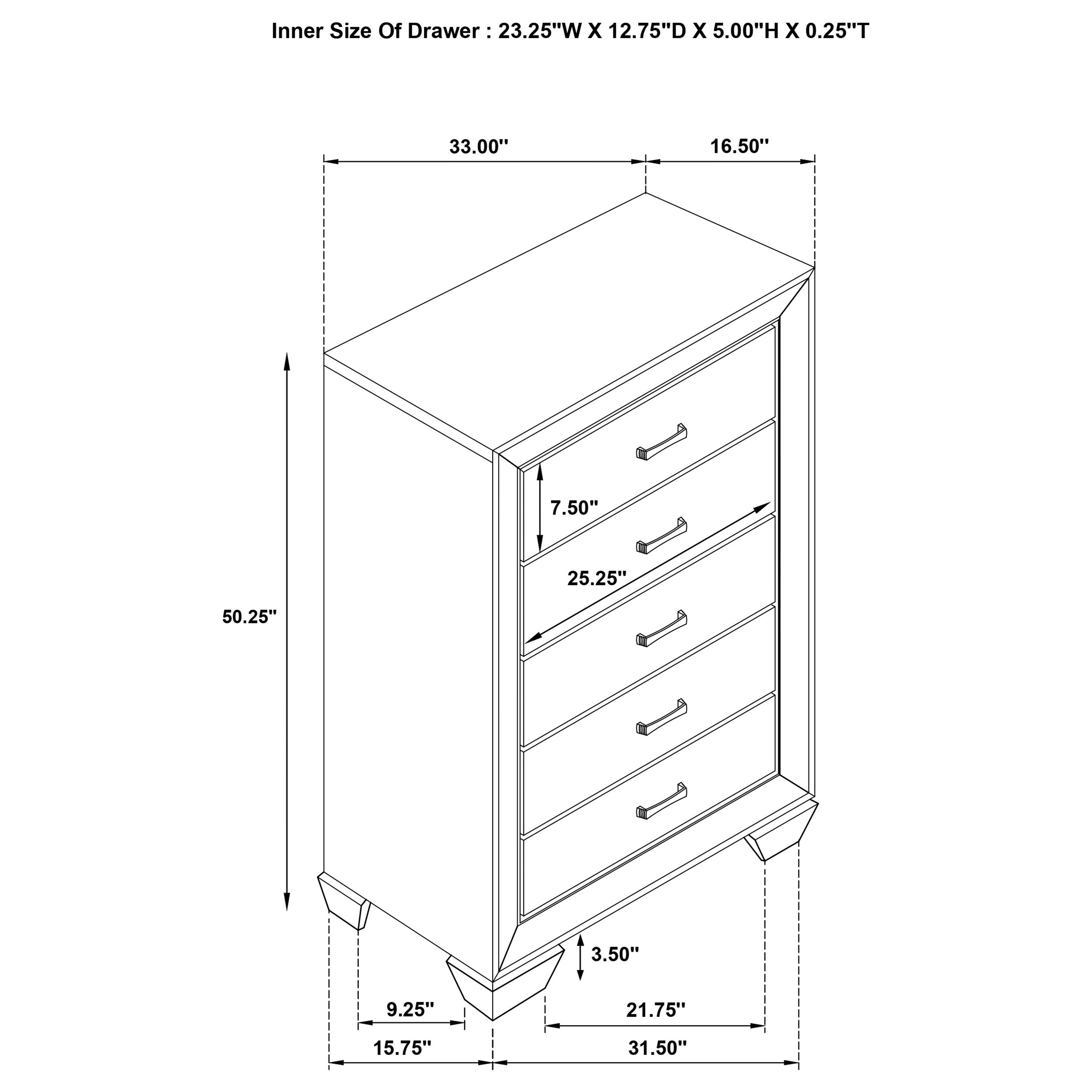 Kauffman 5-drawer Chest Washed Taupe