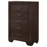 Kauffman 5-drawer Chest Dark Cocoa