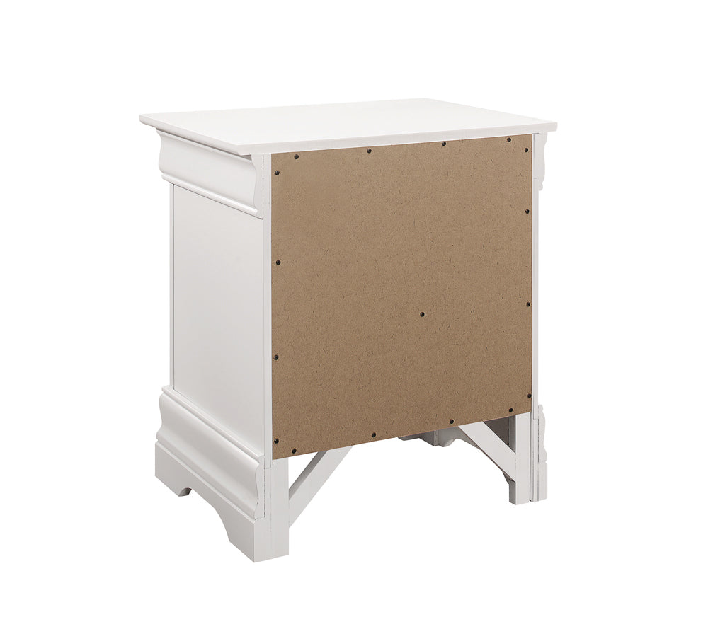 Louis Philippe 2-drawer Nightstand White