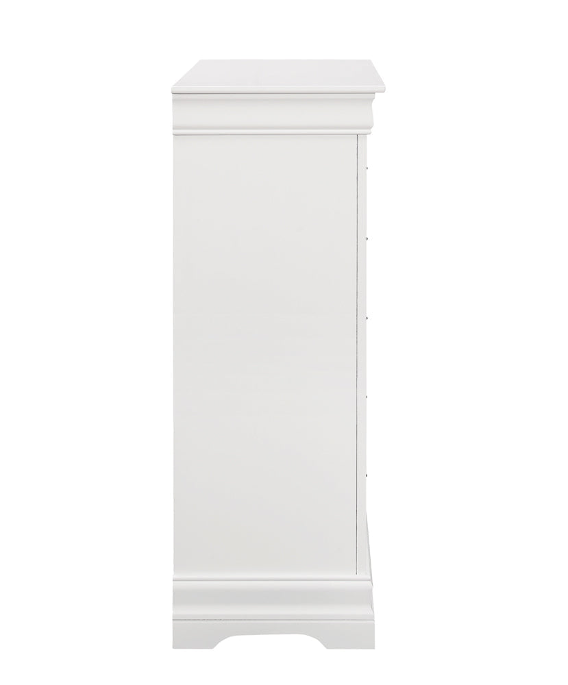 Louis Philippe 5-drawer Chest White