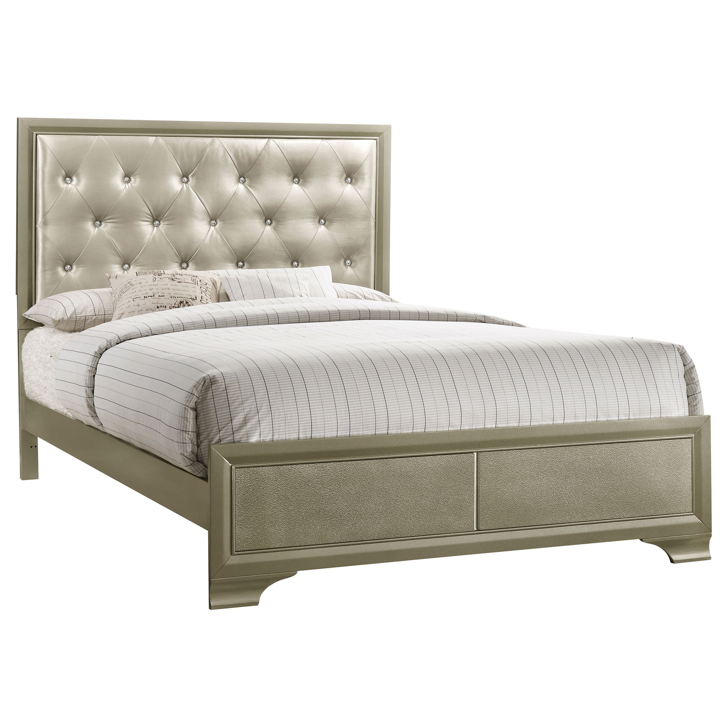 Beaumont Bedroom Set Metallic Champagne