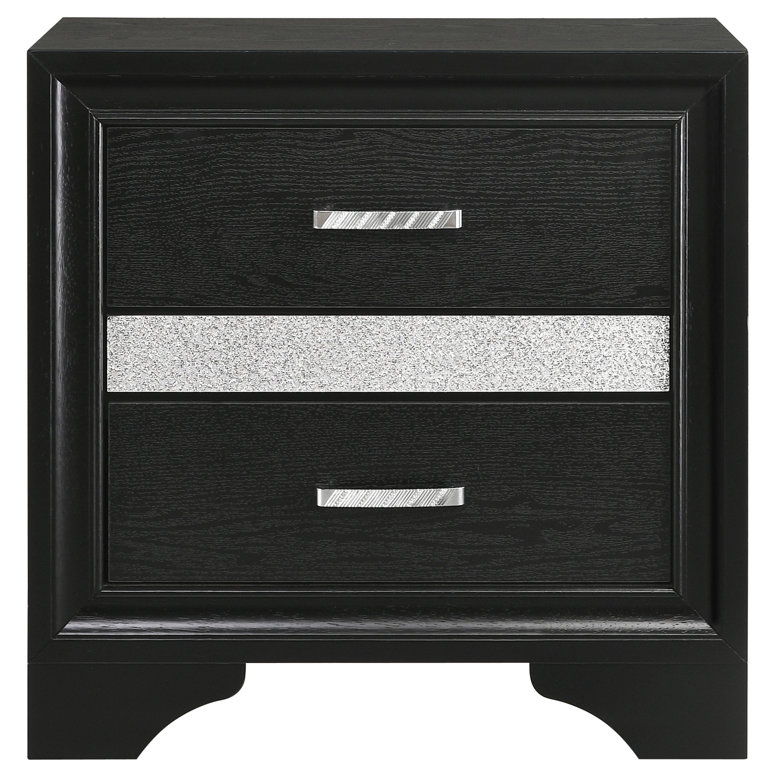 Miranda 2-drawer Nightstand Tray Black