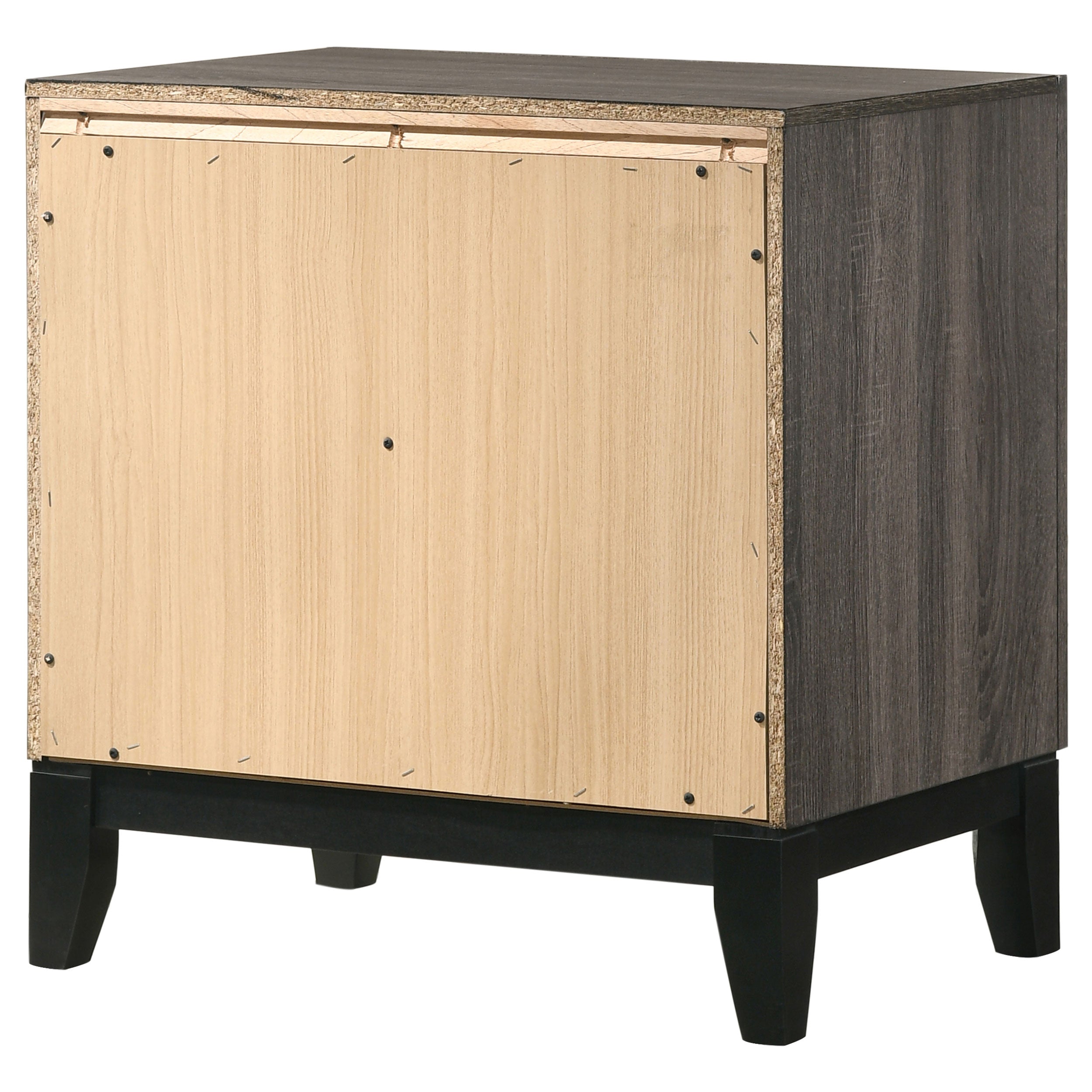 Watson 2-drawer Nightstand Grey Oak and Black