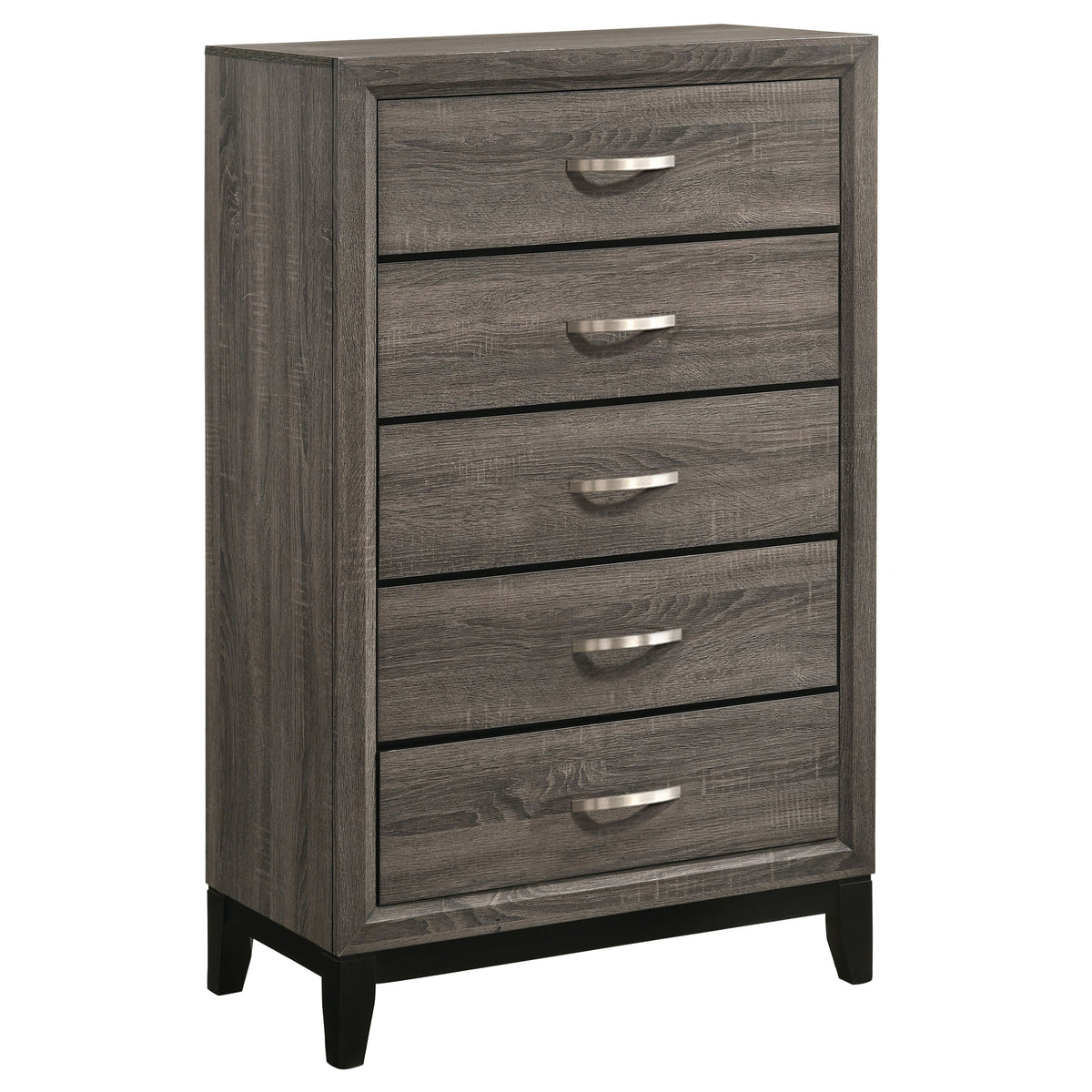 Watson 5-drawer Chest Grey Oak and Black