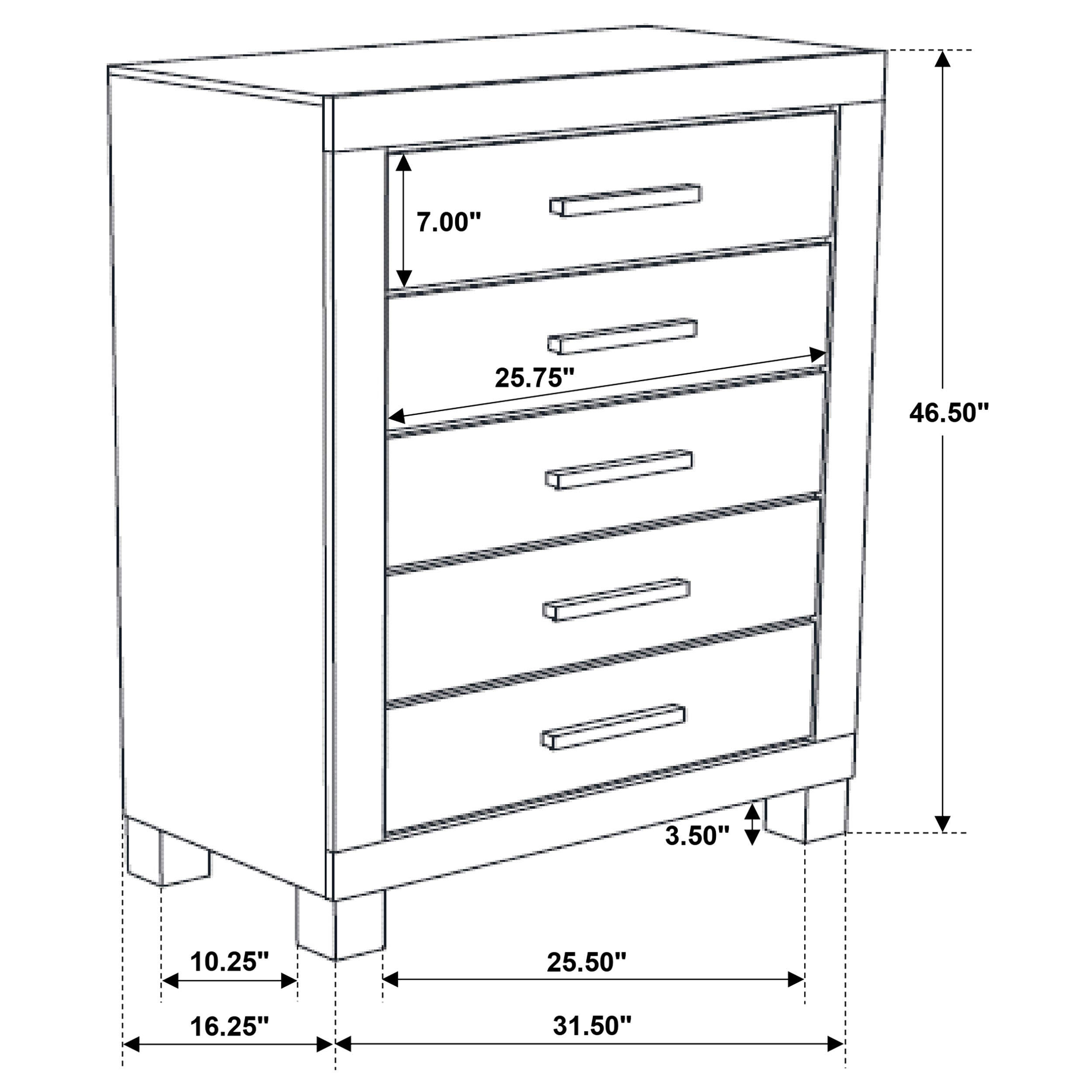 Woodmont 5-drawer Chest Rustic Golden Brown