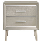 Ramon 2-drawer Nightstand Metallic Sterling