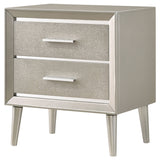 Ramon 2-drawer Nightstand Metallic Sterling