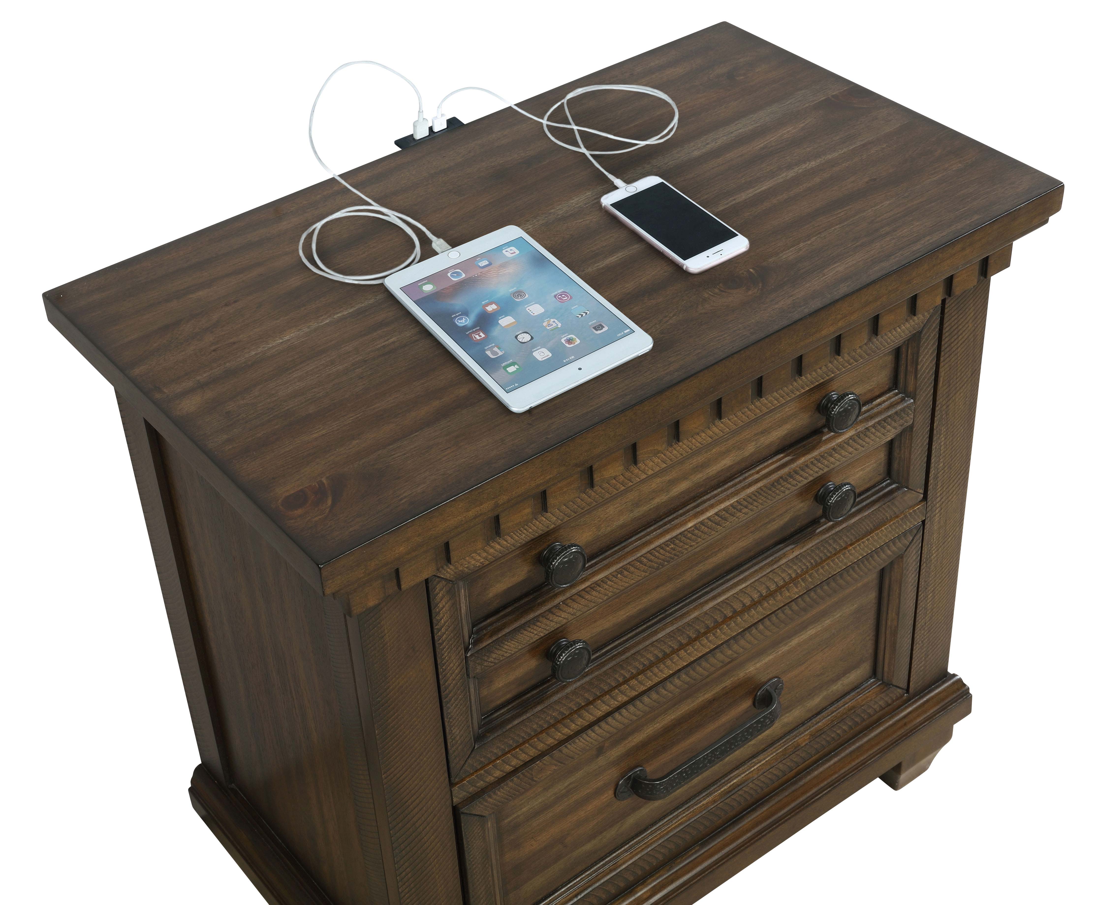 Bennington Rectangular 2-drawer Nightstand Acacia Brown