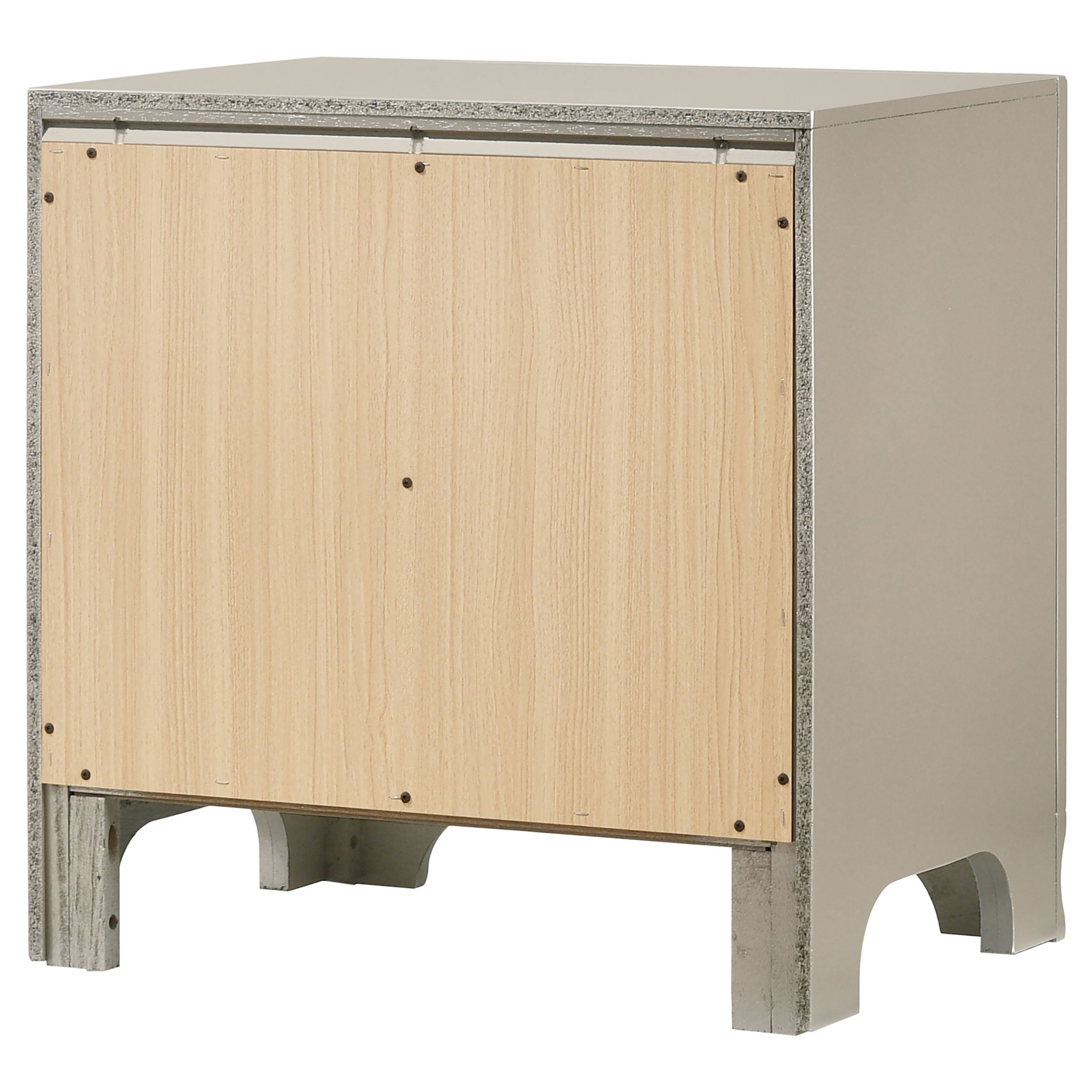 Salford 2-drawer Nightstand Metallic Sterling