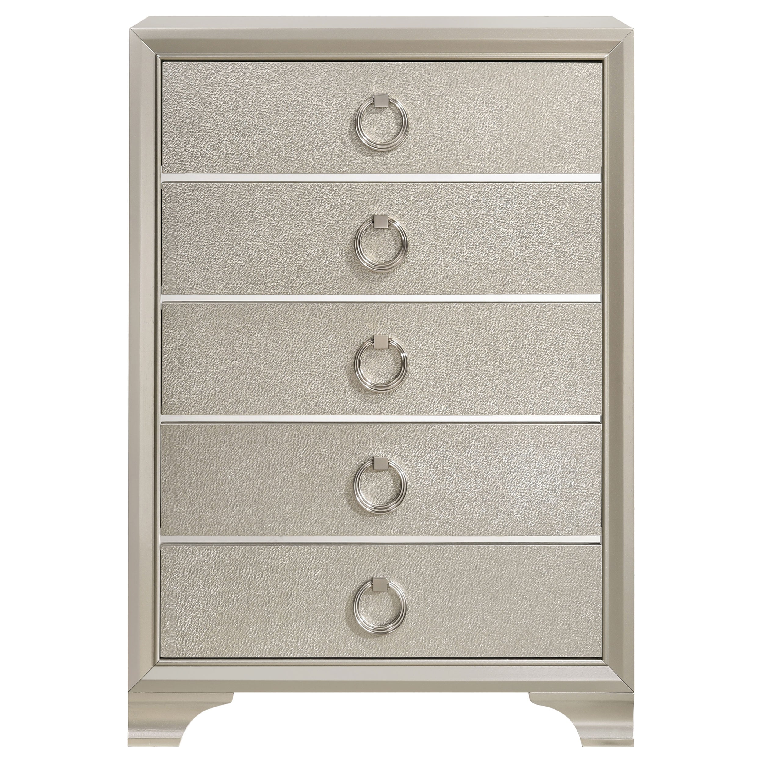 Salford 5-drawer Chest Metallic Sterling