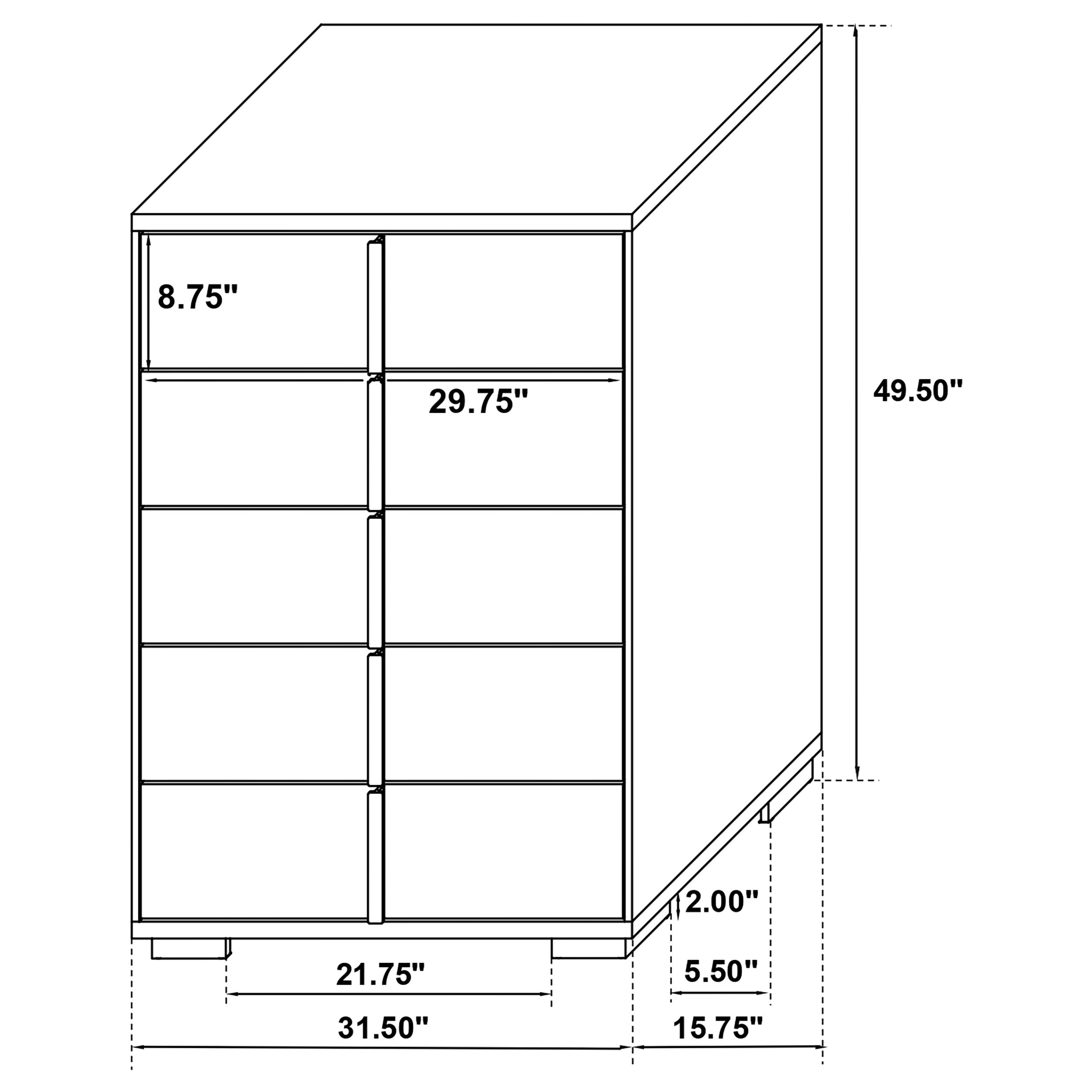 Marceline 5-drawer Chest Black