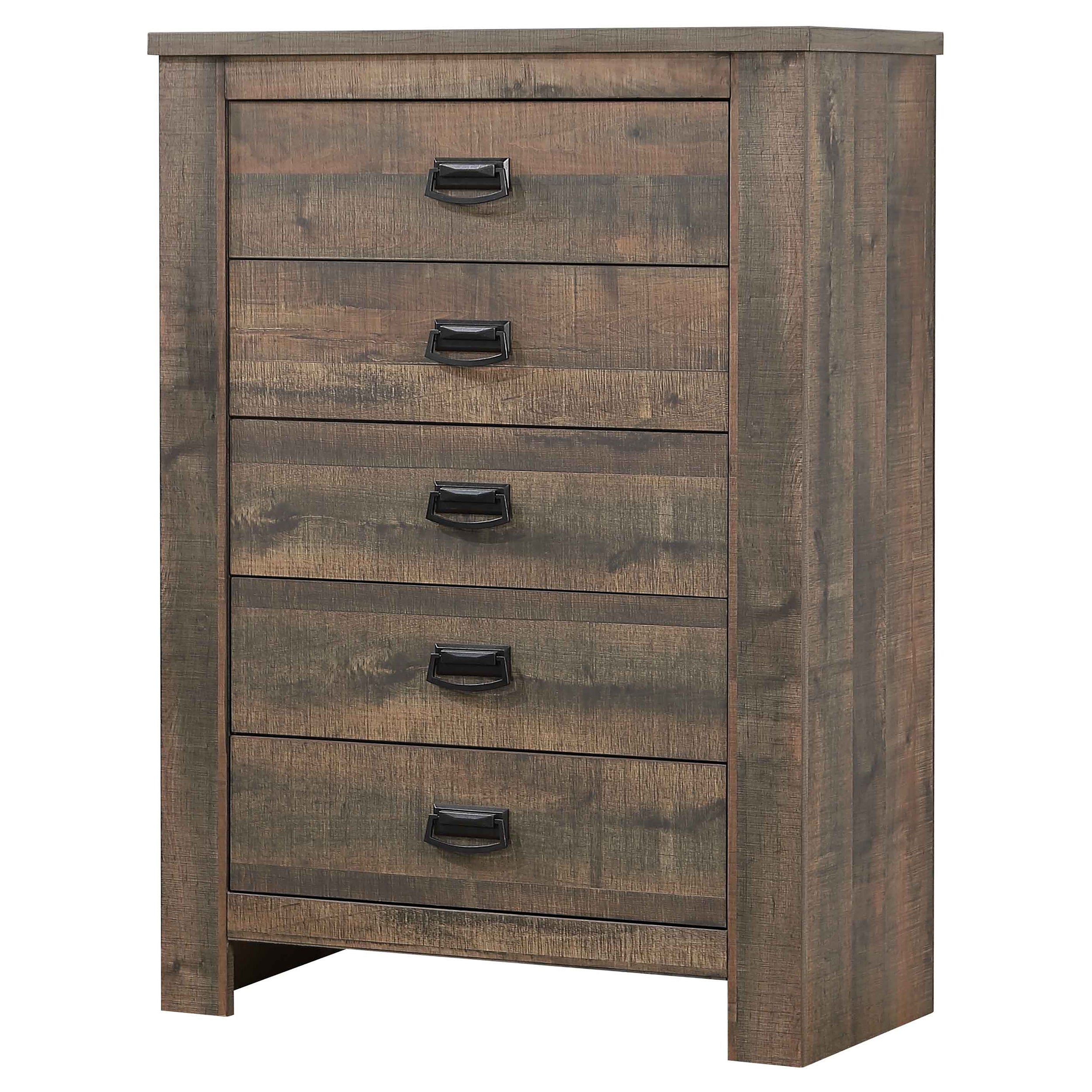 Frederick 5-drawer Chest Weathered Oak