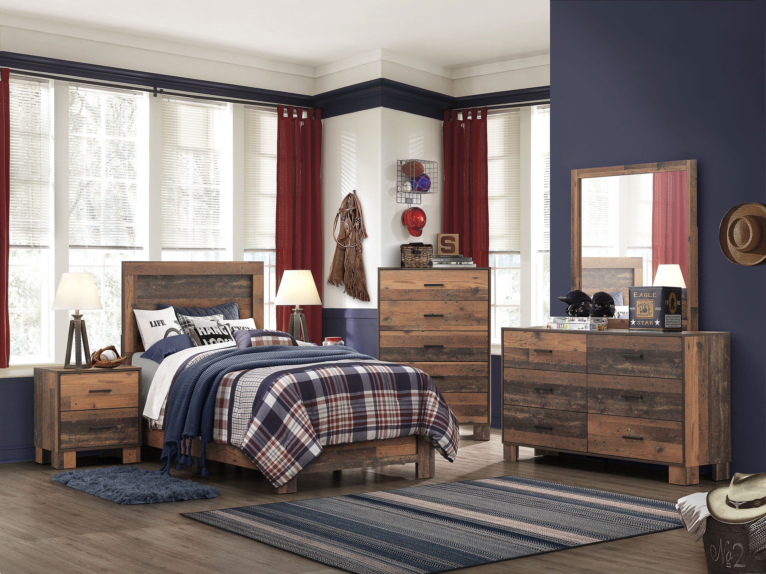 Sidney  Twin Bedroom Set Rustic Pine