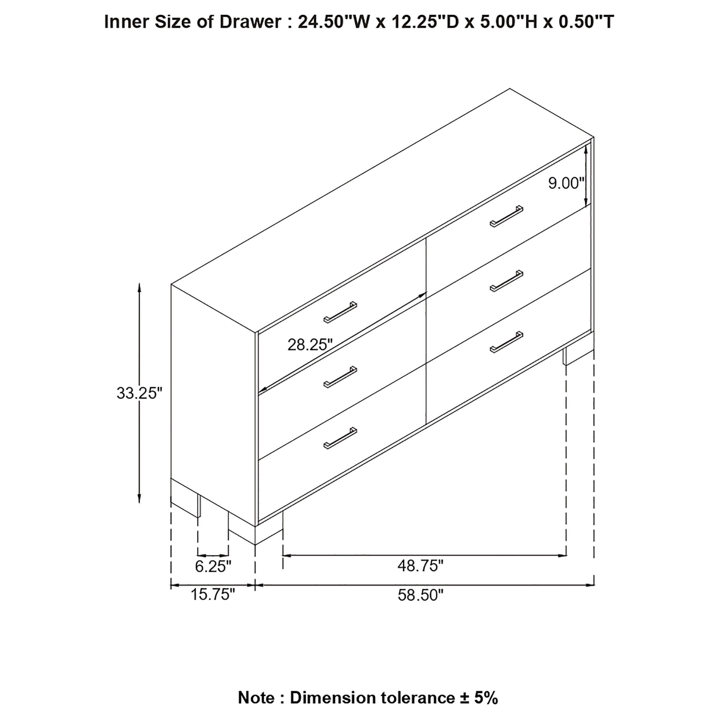 Sidney 6-drawer Dresser Rustic Pine