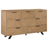 Taylor 7-drawer Rectangular Dresser with Mirror Light Honey Brown